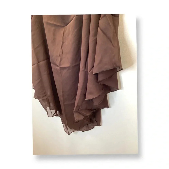 Zuliana Brown Flowy Sheer Sleeve Cover Up Top. Made in USA. New With Tags - Picture 3 of 4